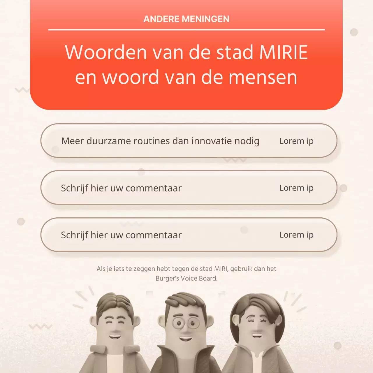 Hot pink en oranje burgerbeleidsrapport