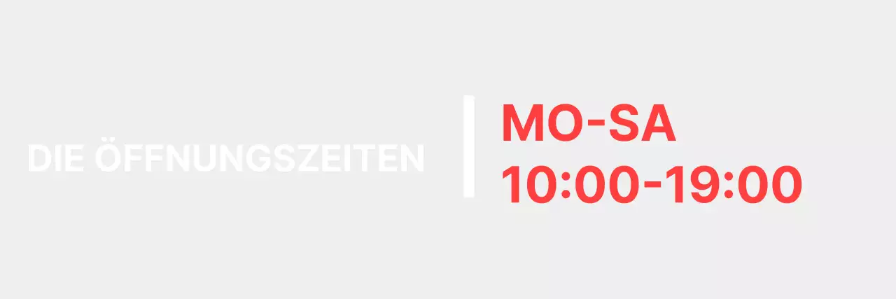 Weißer roter Schriftzug saubere Betriebszeiten