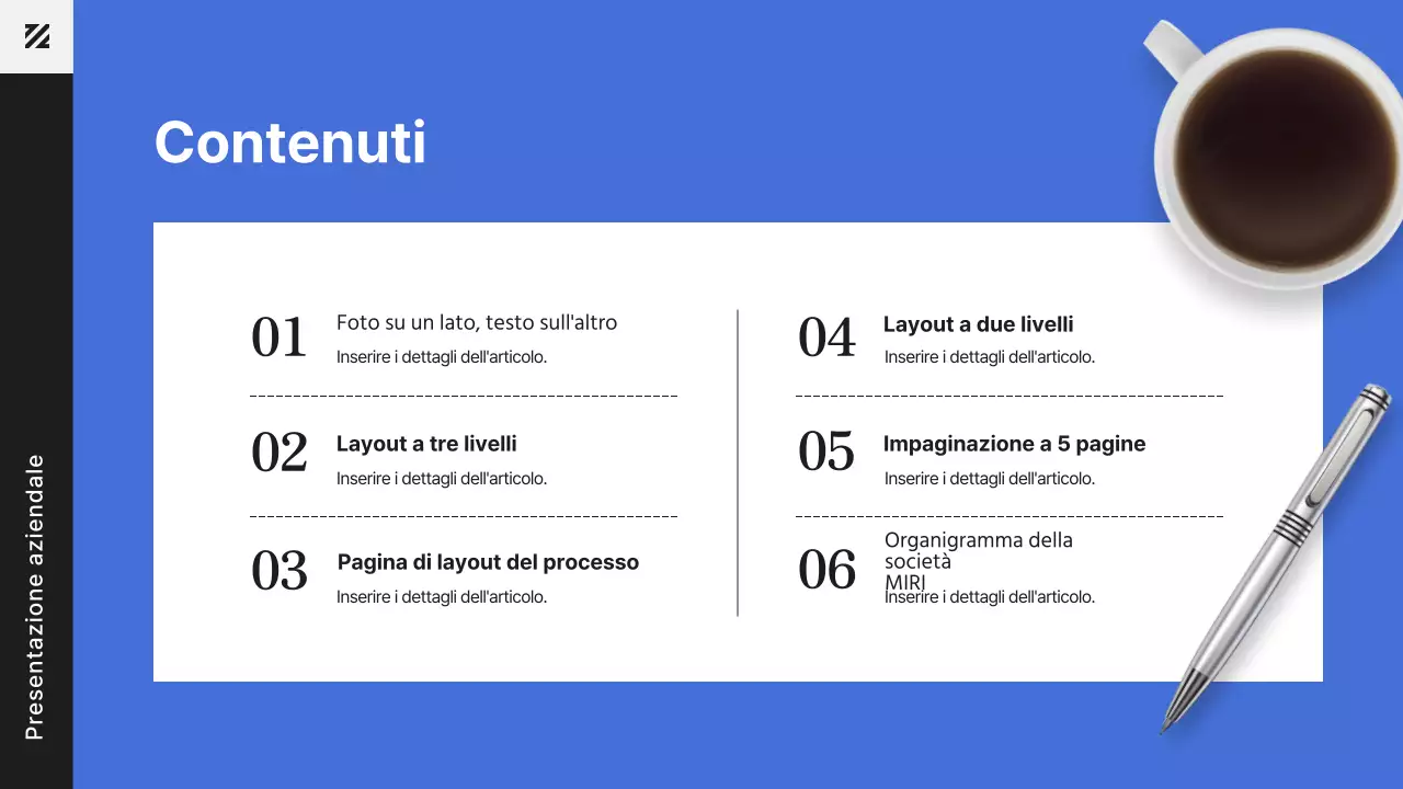 Lavoratore d'ufficio moderno in blu presentazione del documento aziendale
