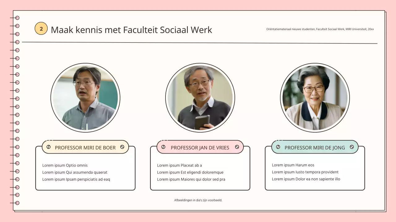 Een eenvoudige oriëntatie voor nieuwe werknemers in roze en lichtblauw