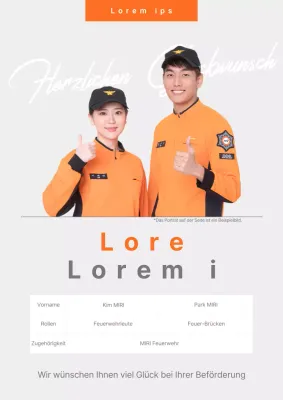 Eine einfache orange-graue Stellenanzeige