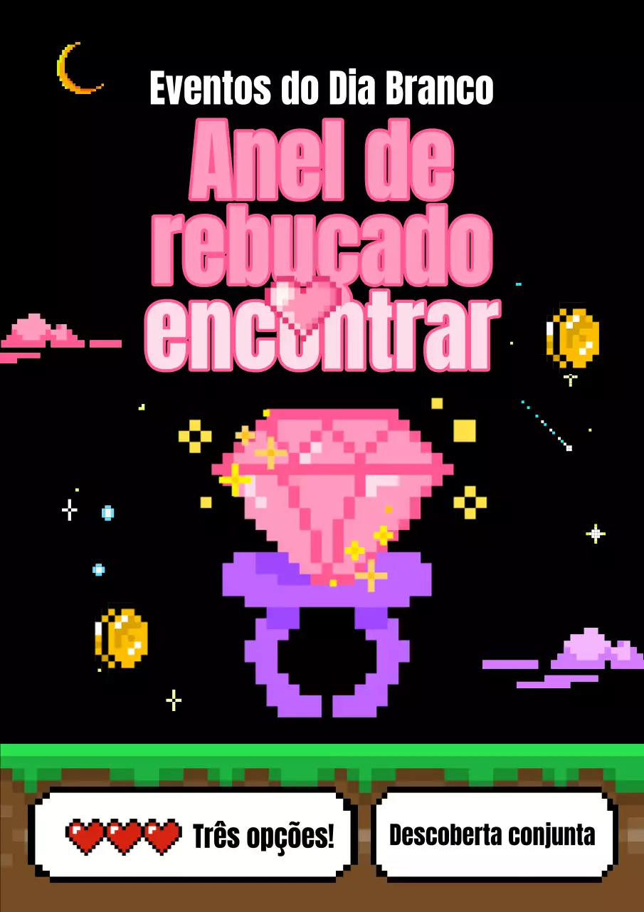 Anúncio do evento de jogo White Day em cor-de-rosa e preto