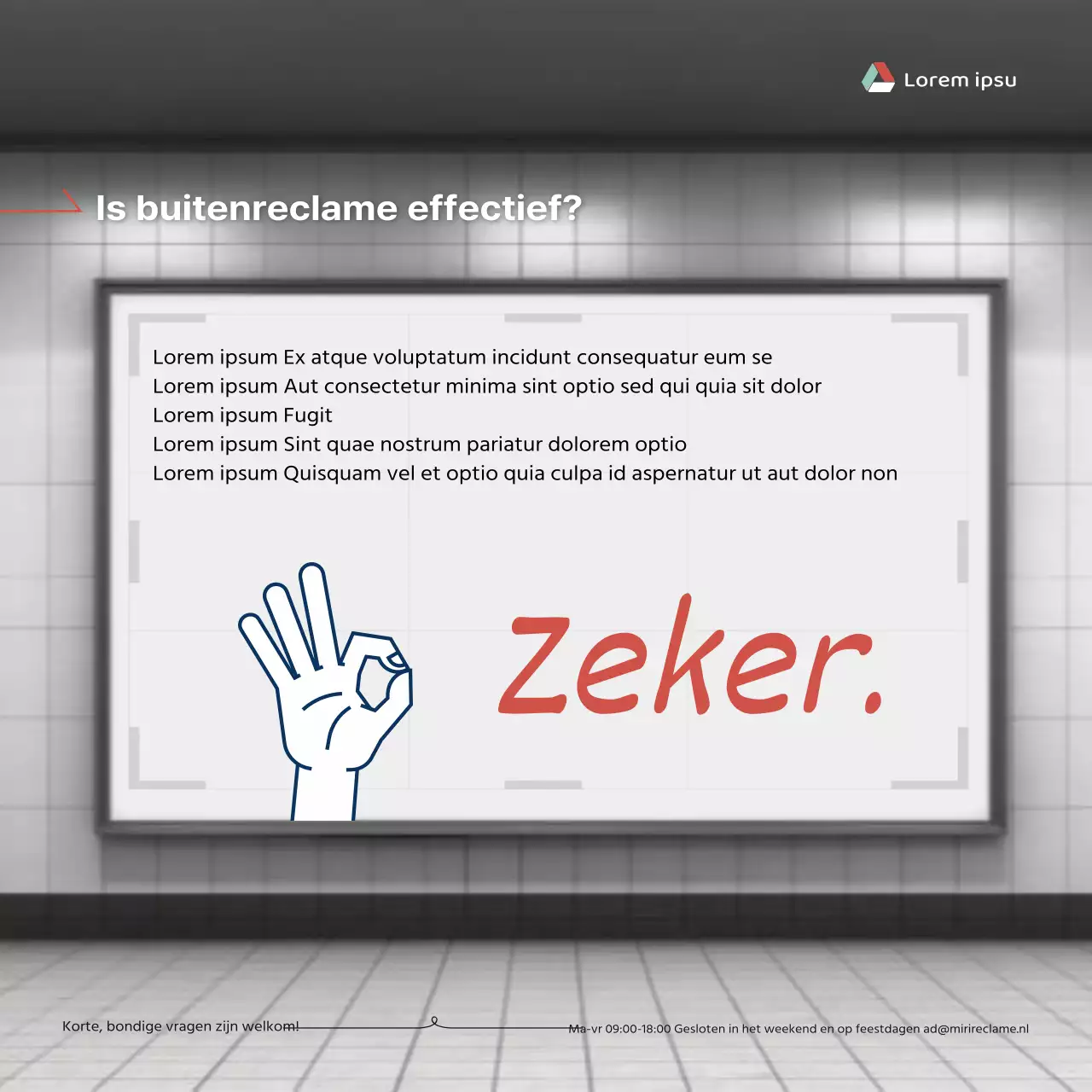 Promoot eenvoudige buitenreclame in oranje