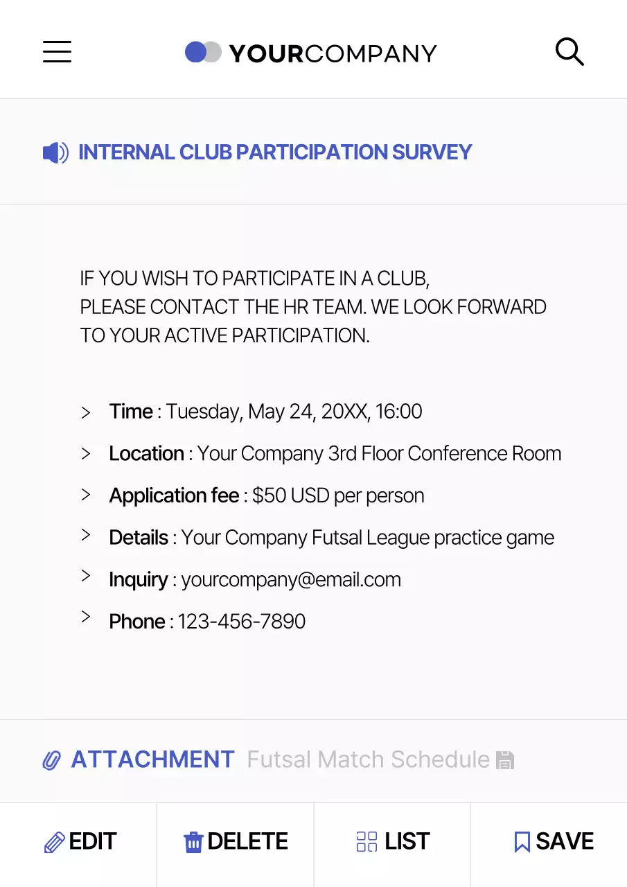 Blue Modern Club Survey Announcement Poster