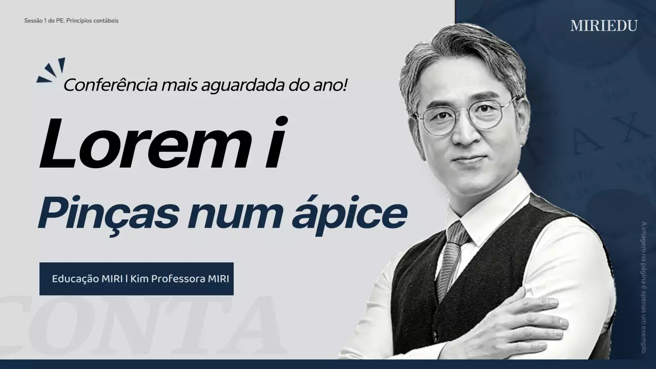 Sobre o curso de princípios contabilísticos simples cinzento e azul-marinho