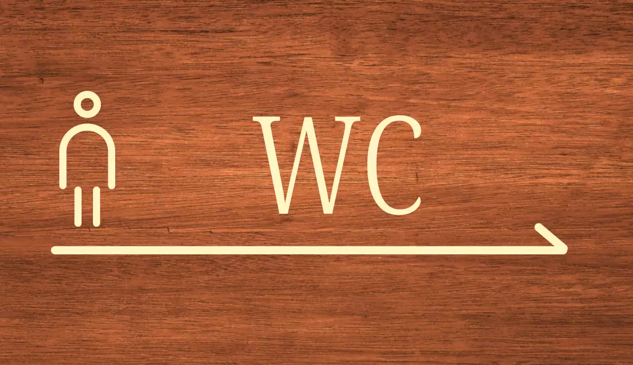 Icona uomo beige Posizione della toilette