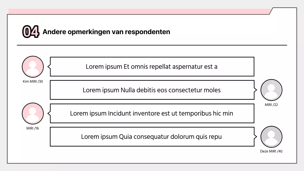 Eenvoudig rapport met roze enquêteresultaten