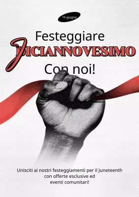 Annuncio di sconto con enfasi nera e rossa