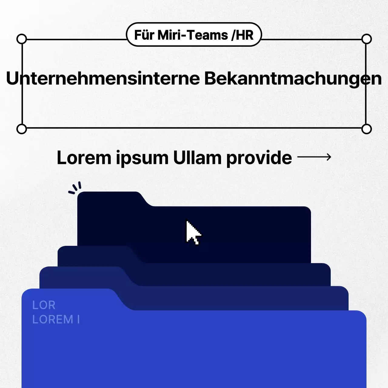 Einfacher Leitfaden für Unternehmensbekanntmachungen in Blau