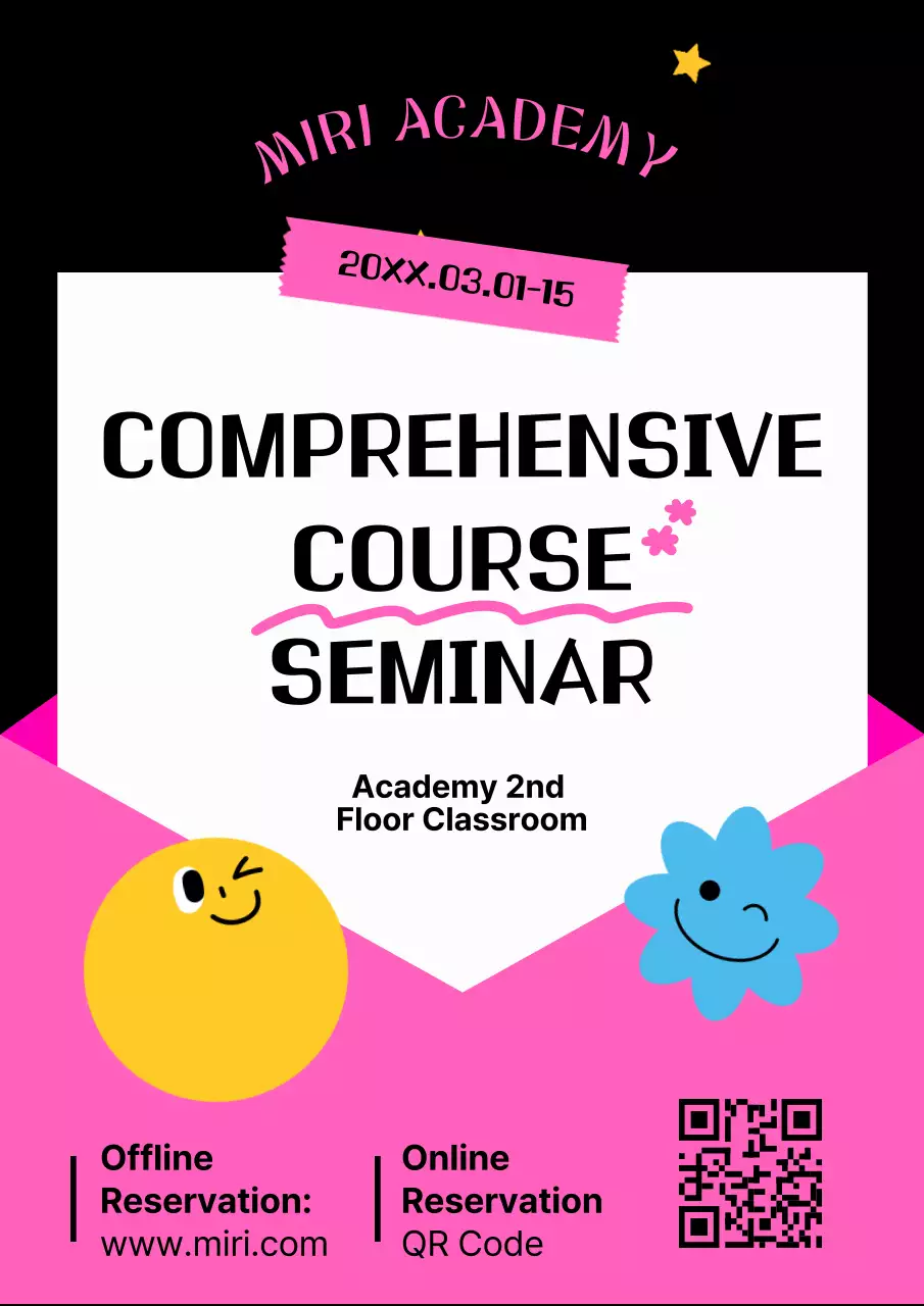 Promote pink and black geometric admissions information sessions