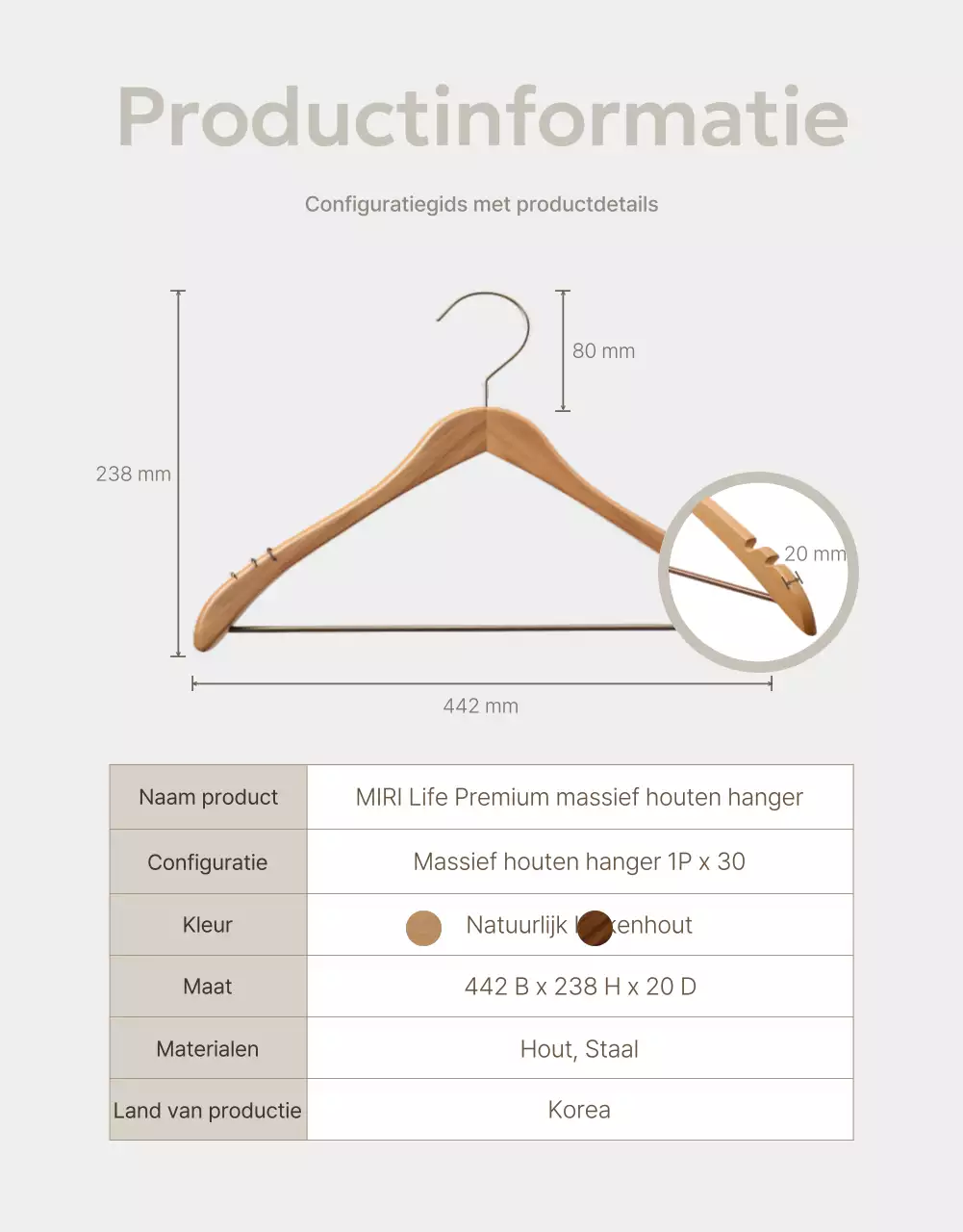 Promoot eenvoudige hangers in ivoor