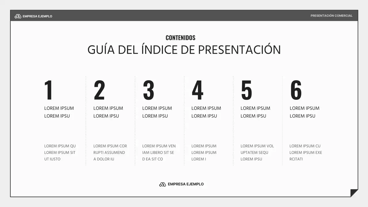 Una sencilla presentación empresarial en negro y azul claro