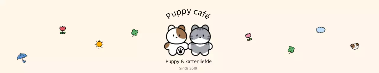 Promoot je dierencafé met schattige dierenillustraties