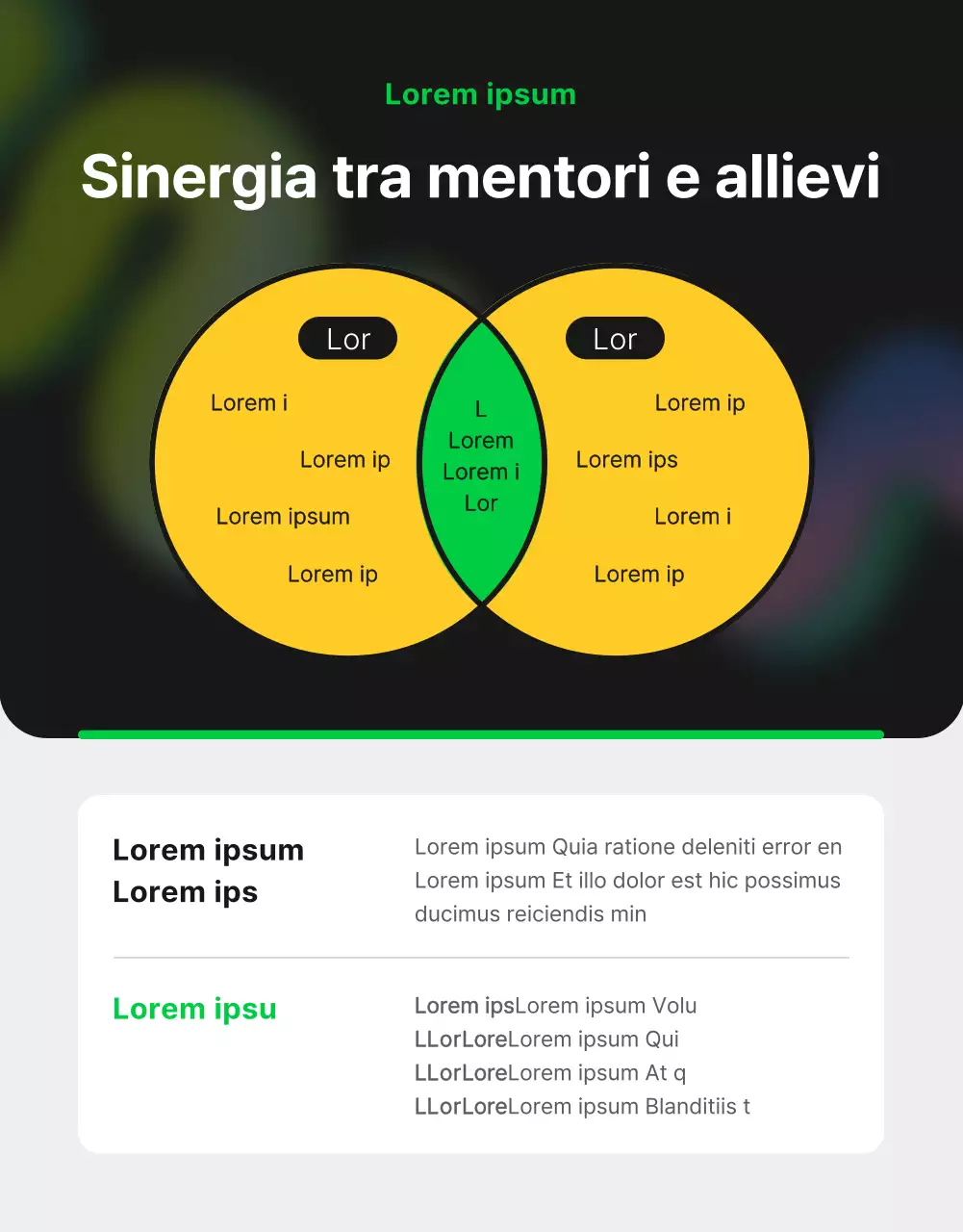 Promuovere il reclutamento di mentori interni con un moderno look verde e bianco