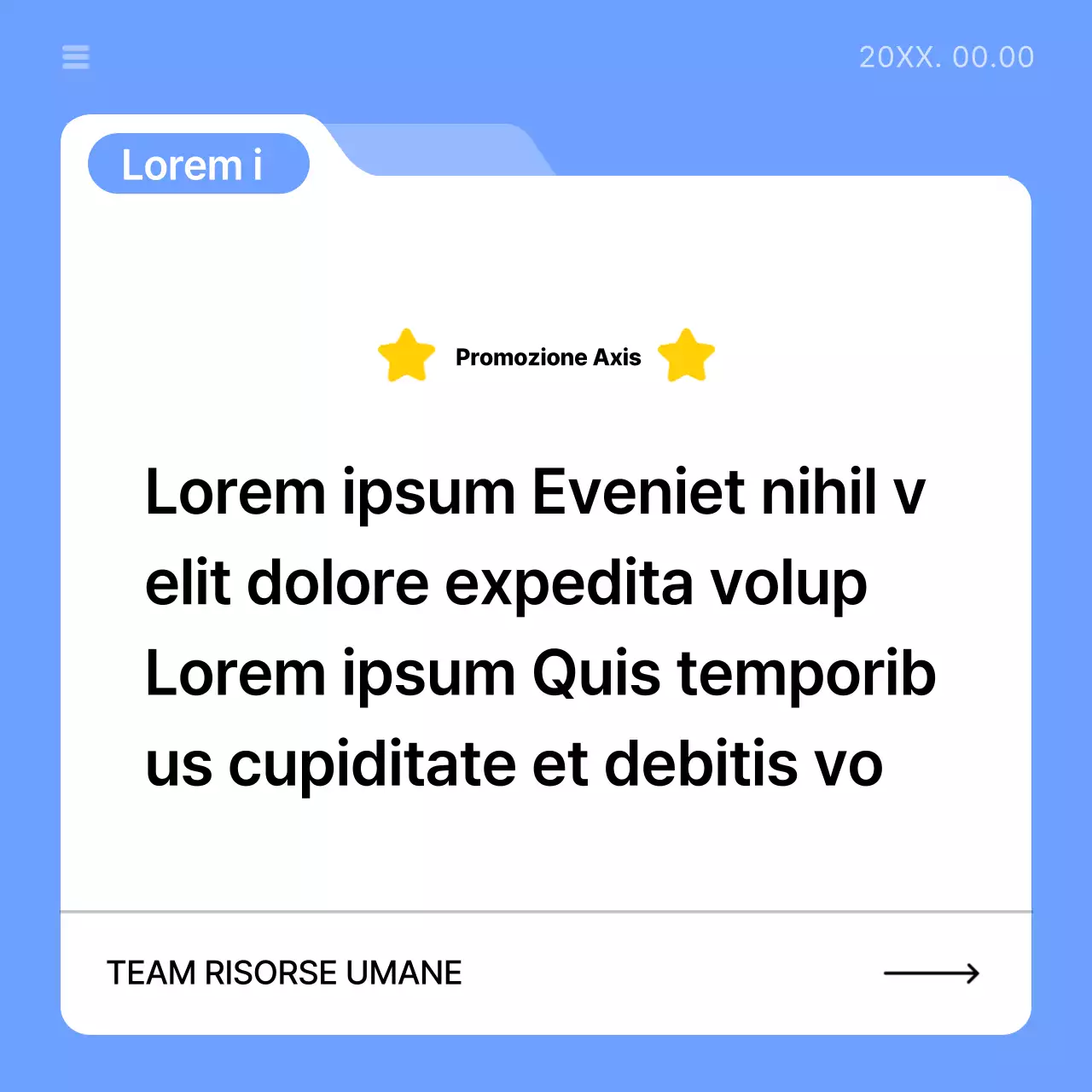 Guida all'annuncio aziendale semplice in blu