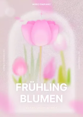 Einfaches Frühlingsblumen-Kunstwerk in rosa und chartreuse Farben post