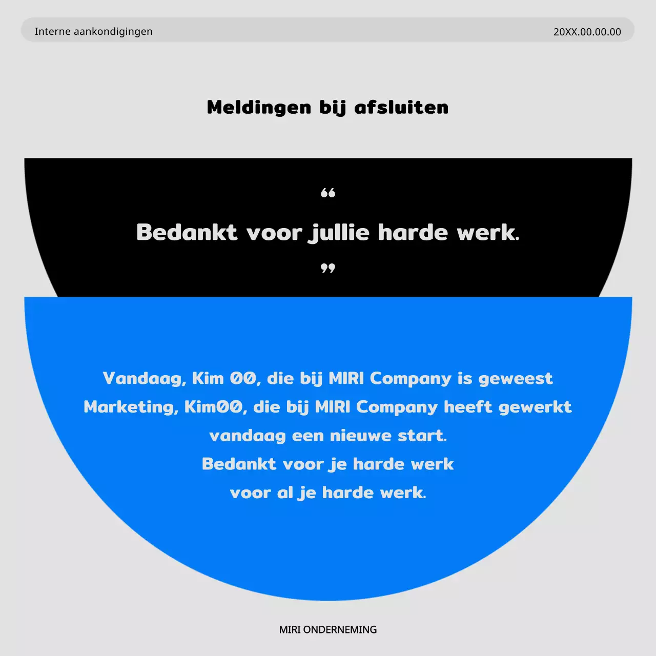 Promoot interne kwesties met een minimalistische blauwe en grijze look