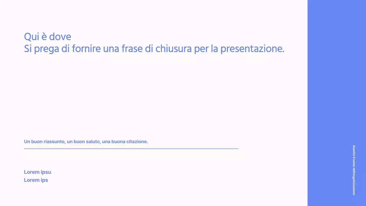 Semplice presentazione aziendale in blu e rosa