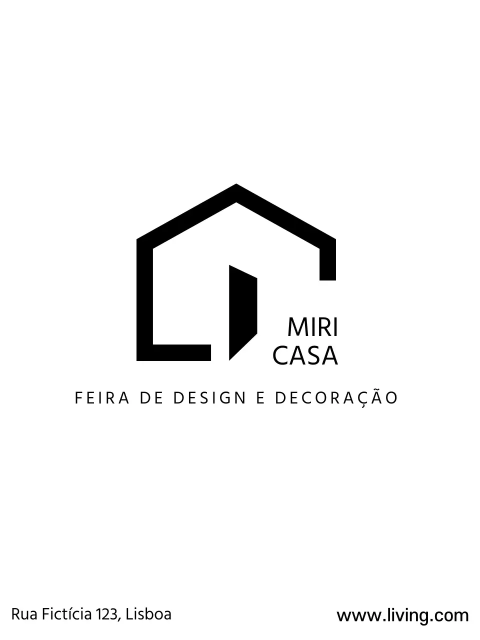 Conceito de casa interior em forma de casa layout do logótipo