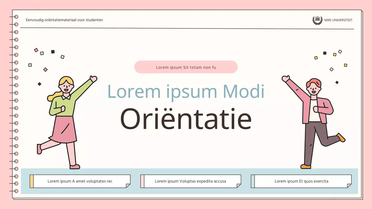 Een eenvoudige oriëntatie voor nieuwe werknemers in roze en lichtblauw