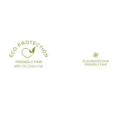 Konsep pameran yang ramah lingkungan dengan pola titik-titik hijau