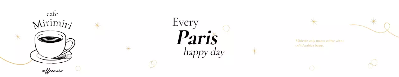 ラインイラストの高級感のあるカフェの宣伝