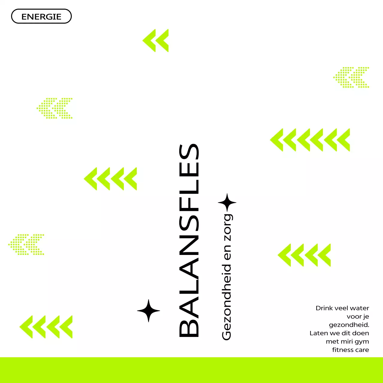 Groene en zwarte typografie voor promotie gezondheidsclub