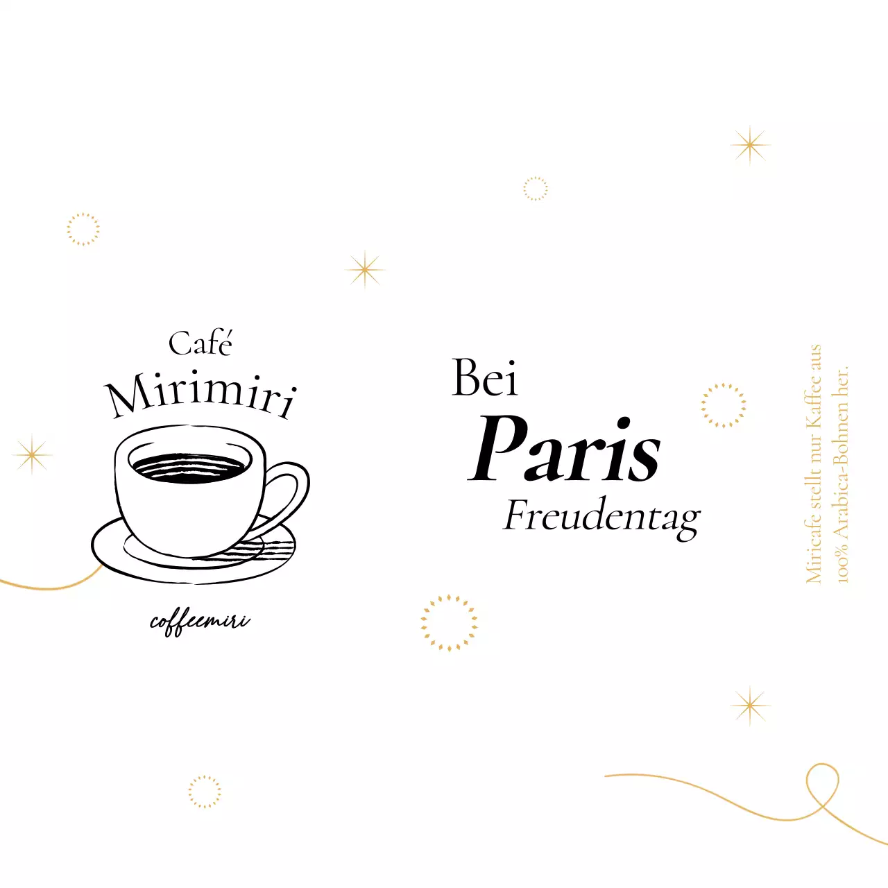 Werbung für ein stilvolles Café mit Linienillustrationen