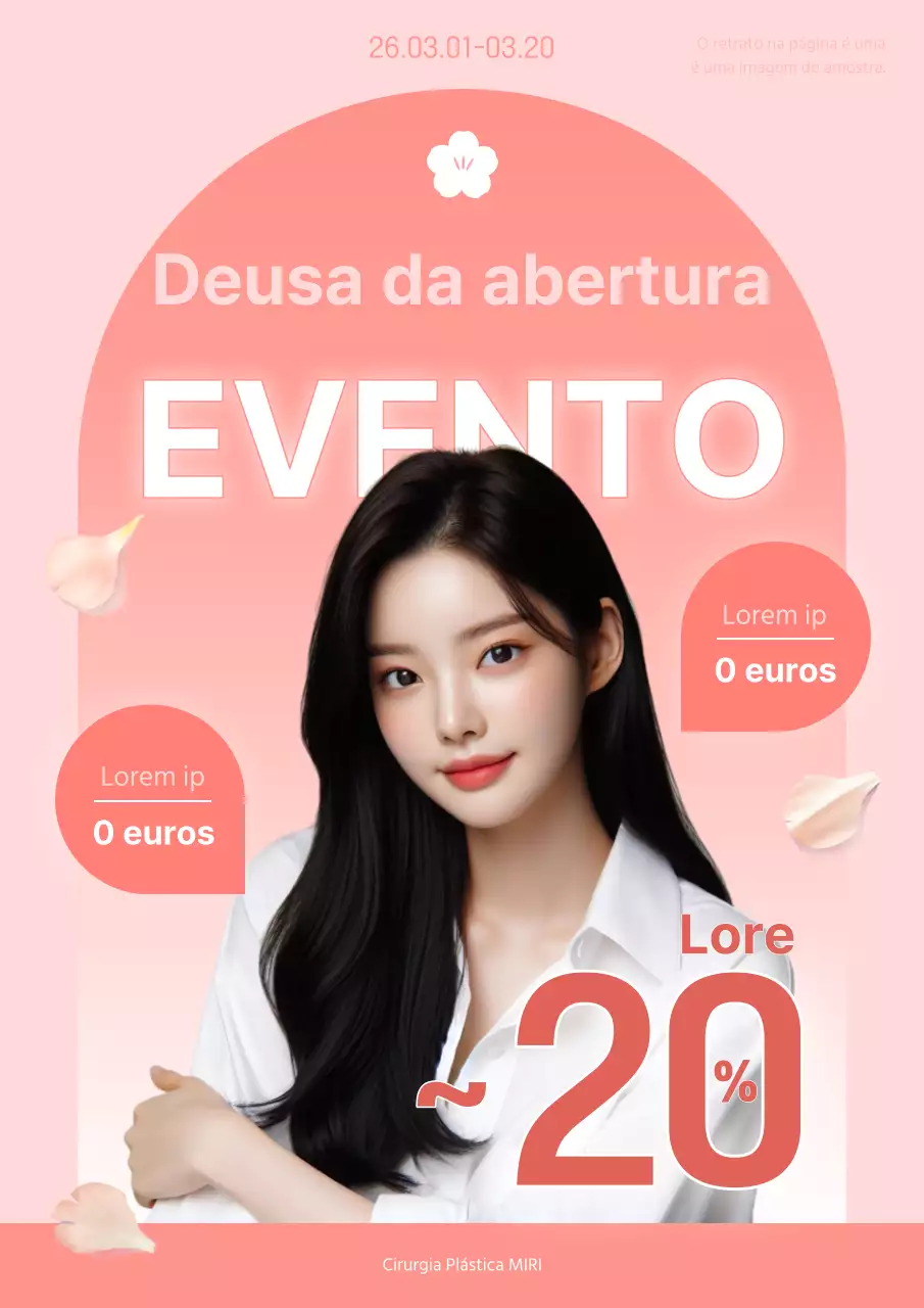 Promover um simples evento de tratamento cor-de-rosa e branco