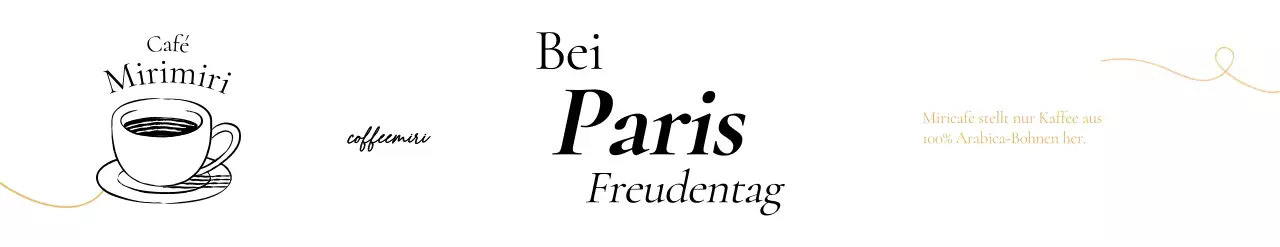 Werbung für ein stilvolles Café mit Linienillustrationen