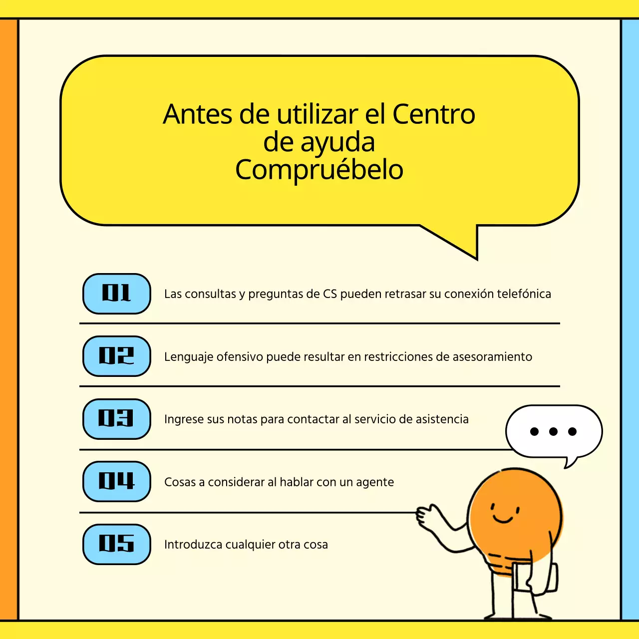 Guía del usuario del servicio de asistencia amarillo y naranja