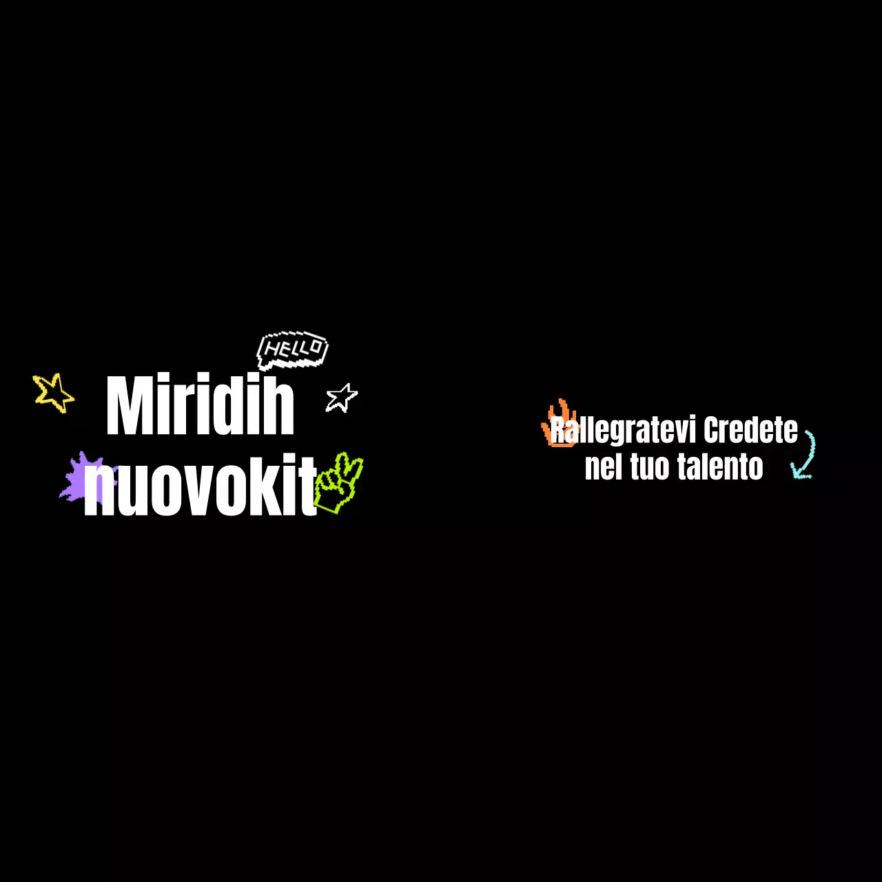 Kit di benvenuto con un concetto di pixel art alla moda