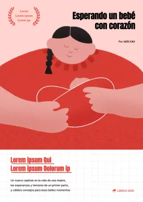 Bonita portada de libro para padres en rojo y rosa