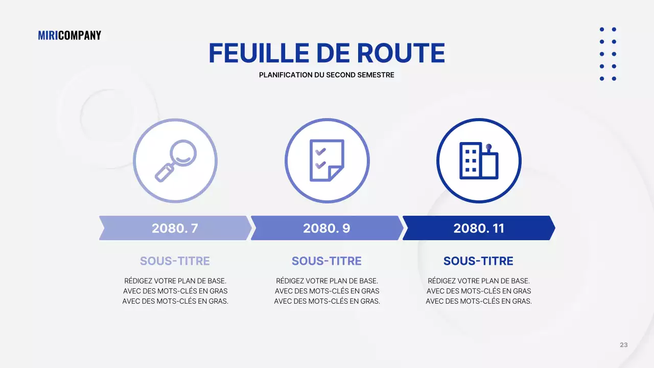 Présentation d'entreprise minimaliste en blanc et bleu marine