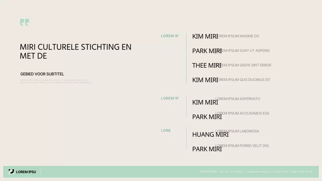 Een eenvoudig openbaar activiteitenverslag in chartreuse en beige