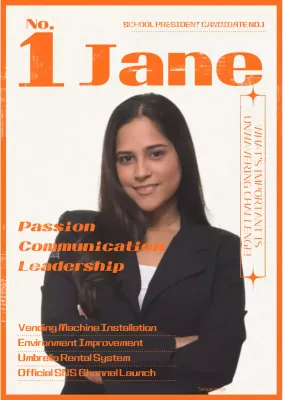 Orange Modern Election Promotion Poster