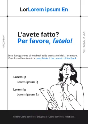 Guida alla richiesta di un semplice feedback sulle prestazioni in nero e blu