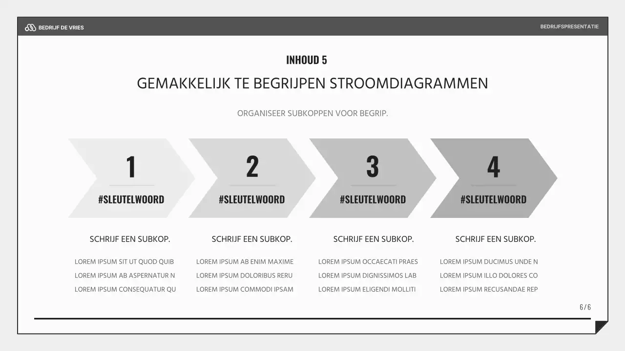 Een eenvoudige zakelijke presentatie in zwart en lichtblauw