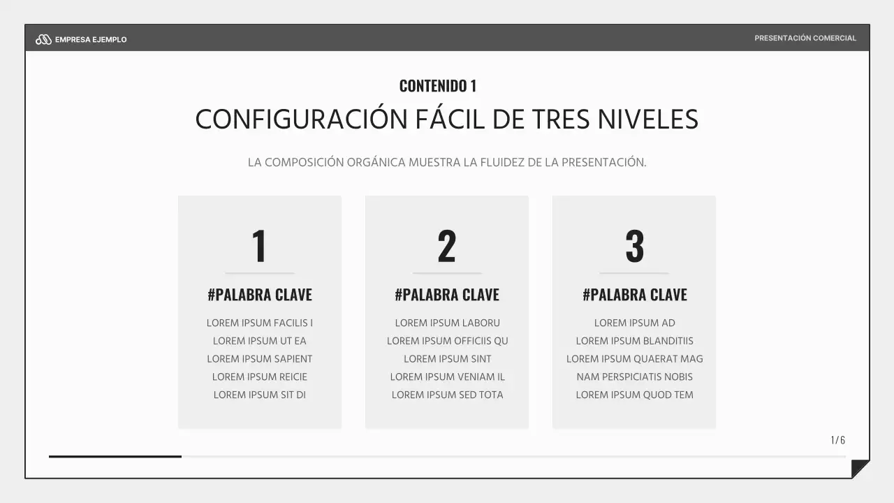 Una sencilla presentación empresarial en negro y azul claro