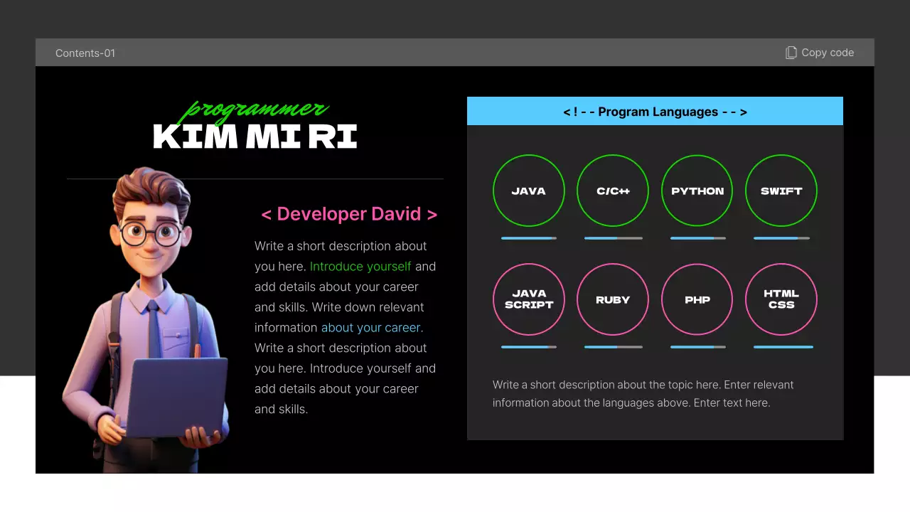 Green Modern Programmer 포트폴리오 프레젠테이션