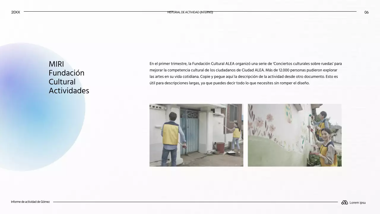 Informes largos modernos en blanco