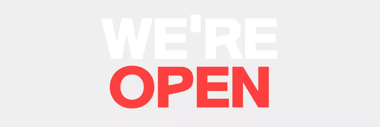 White red typography clean hours of operation