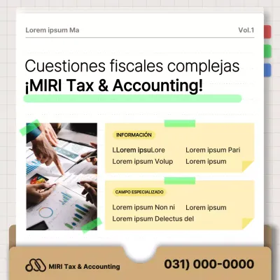 Promoción de una empresa moderna de contabilidad fiscal en marrón y negro