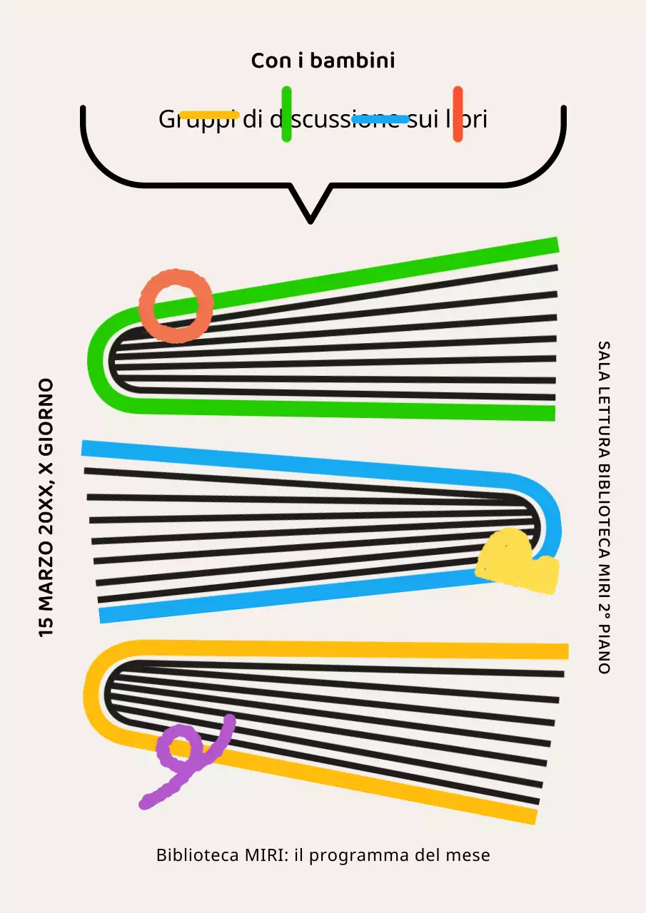 Un appello per discussioni di lettura geometrica in chartreuse e azzurro