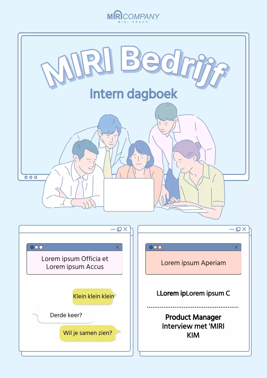 Een leuke bedrijfsaankondiging in lichtblauw