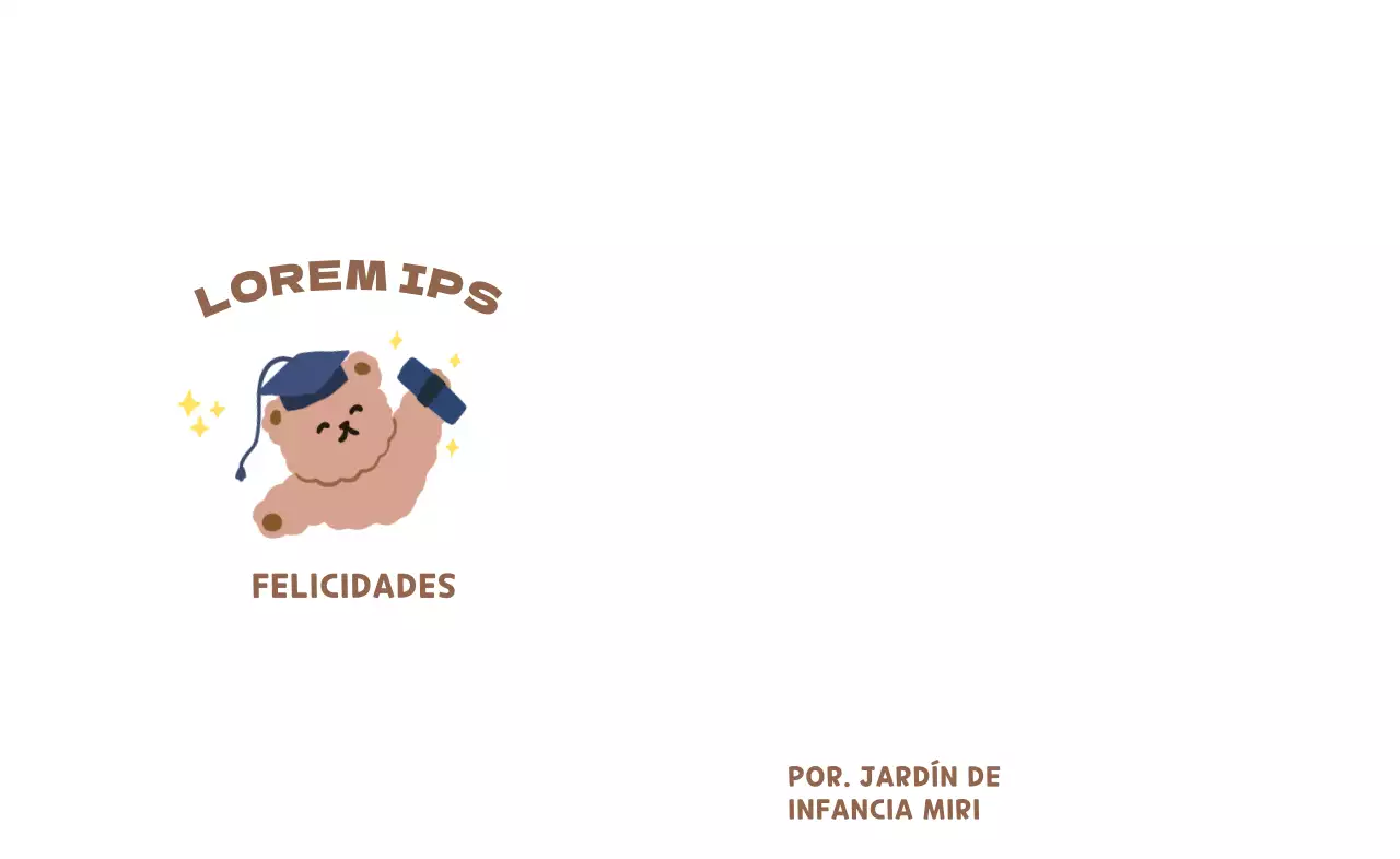 Un bonito garabato de graduación con la huella de la mano de un osito de peluche