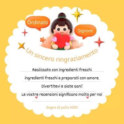 Simpatici biglietti di ringraziamento per i clienti in giallo e bianco