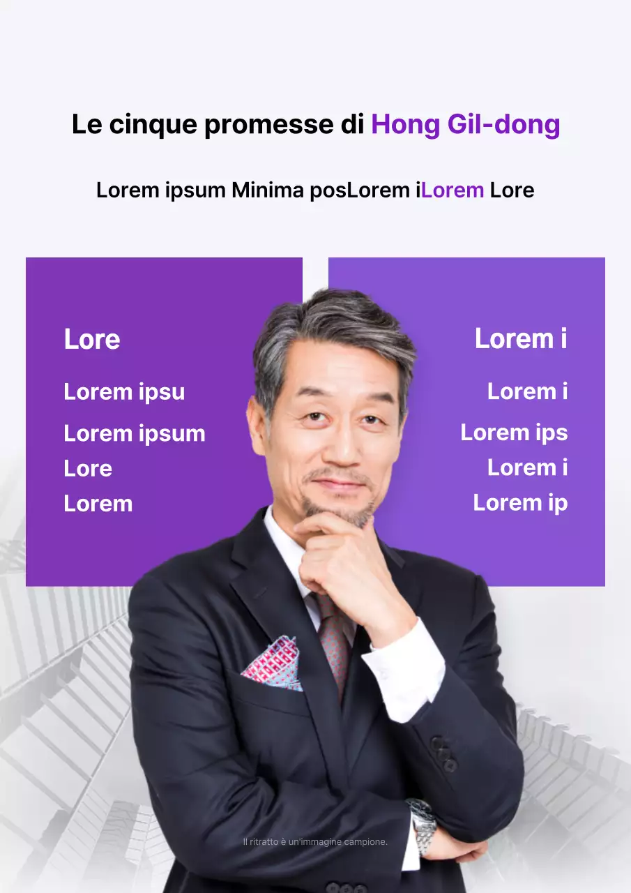 Una semplice campagna elettorale in bianco e viola