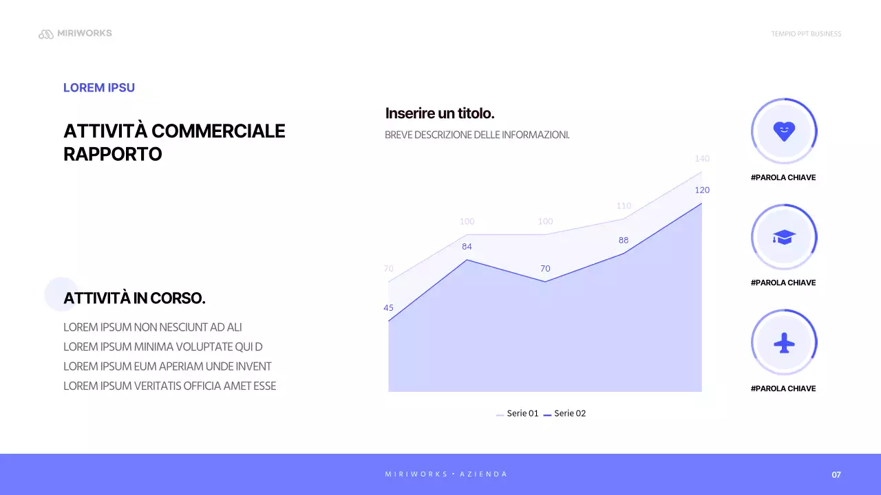 Una semplice lettera di presentazione aziendale in blu e malva