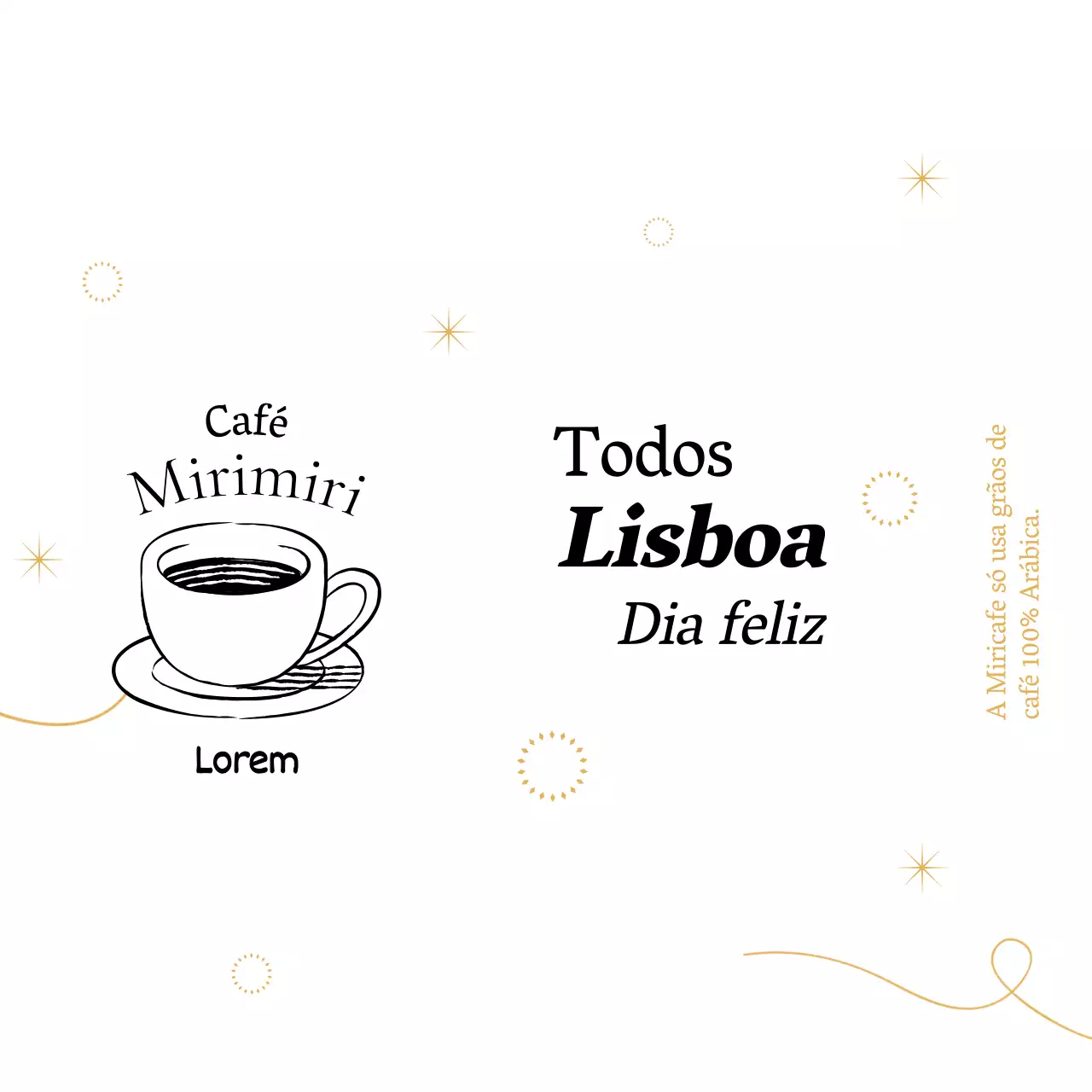 Promover um café com classe com ilustrações de linhas
